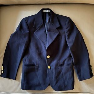 Boys PIERRE CARDIN SUIT BLAZER JACKET size Small (5-6) navy with gold buttons